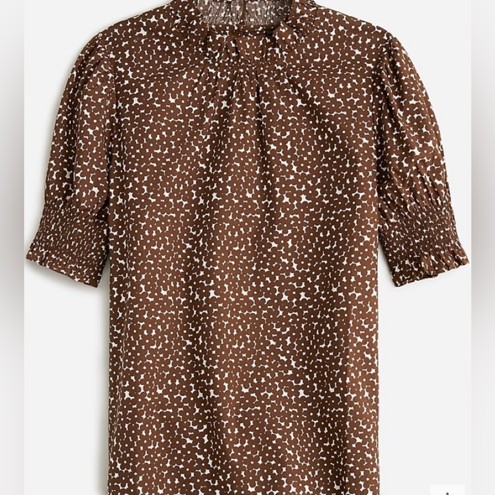 J.Crew Smocked puff sleeve daisy top
